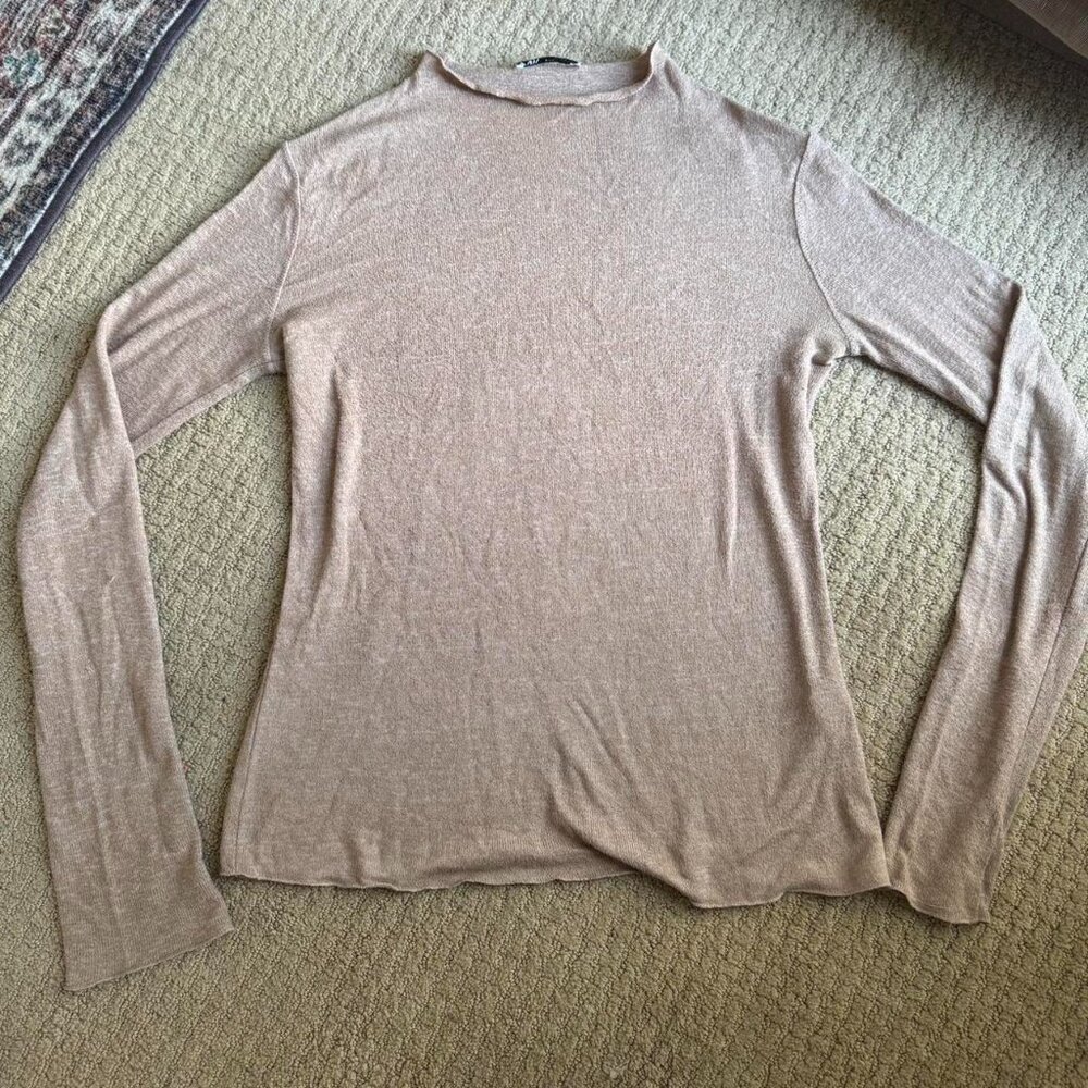 Zara Women's Tan and Brown Jumper